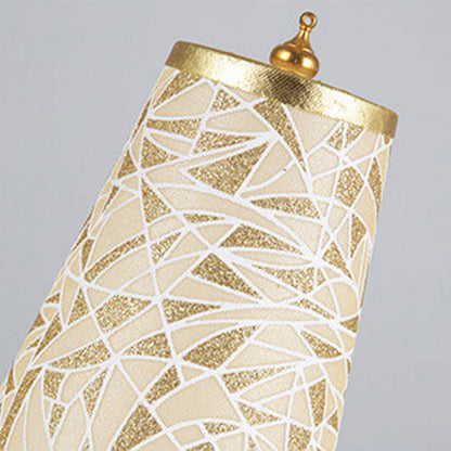 Vintage Floral Fabric Tapered Metal LED Rechargeable Night Light Table Lamp