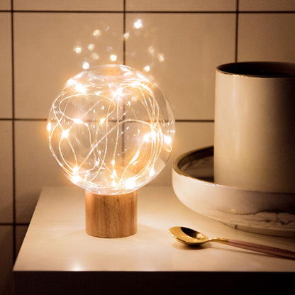 Modern Plastic Lampshade Starry Night Light LED Table Lamp