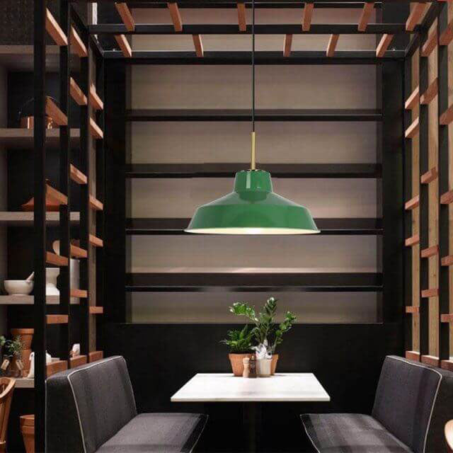 Industrial Vintage Green Iron Dome Cone 1-Light Pendant Light