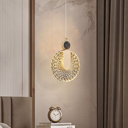 مصباح LED دائري من الأكريليك بتصميم صدفي فاخر وعصري 