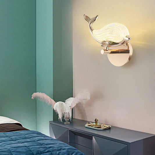 مصباح حائط LED بتصميم حوت من الألومنيوم بتصميم إبداعي فاخر من Nordic Light 