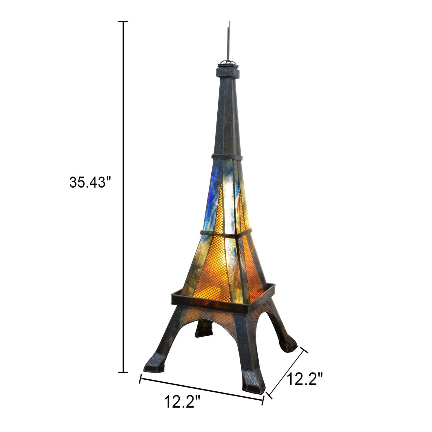European Tiffany Tower Stained Glass 1-Light Table Lamp