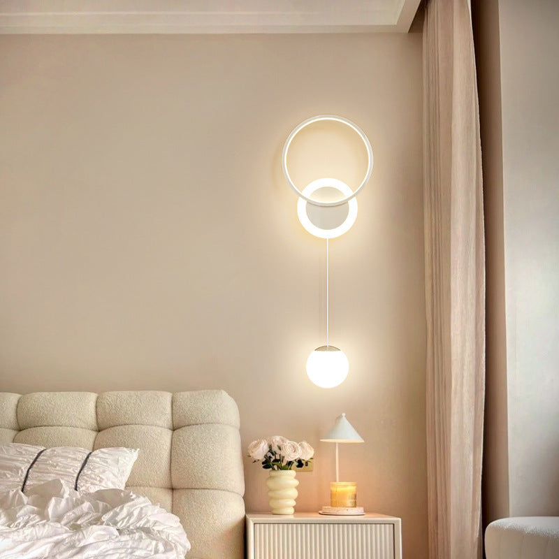 Modern Simplicity Iron Acrylic Round Ball LED Wall Sconce Lamp For Bedside