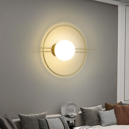 Nordic Creative Circle Ring Glass Ball 1-Light Wall Sconce Lamp