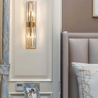Modern Luxury Crystal Strip 2-Light Wall Sconce Lamp