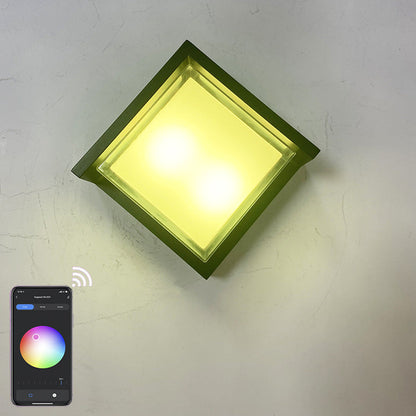 مصباح حائط LED ذكي خارجي معتم من الألومنيوم مع تطبيق 