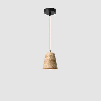 Japanese Style Stone Column Cone 1-Light Pendant Light