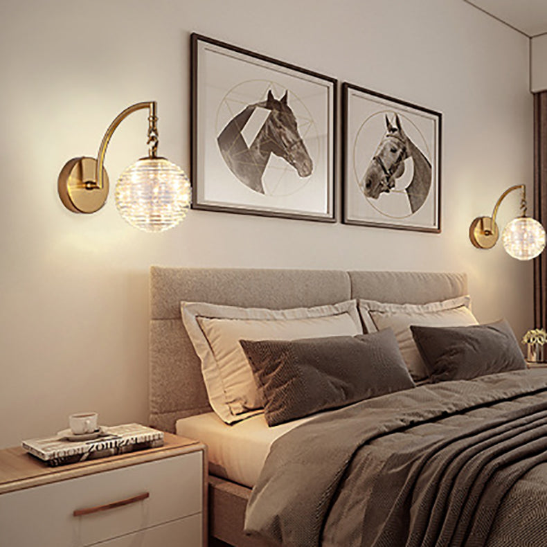 مصباح حائط LED بتصميم عصري بسيط مصنوع من قرن الغزال الدائري المصنوع من الحديد والزجاج لغرفة المعيشة