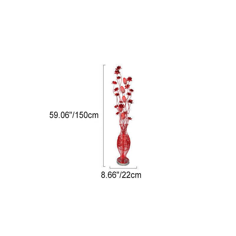 European Style Vase Flower Design Aluminum LED Standing Floor Lamp
