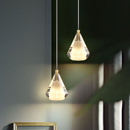 Contemporary Nordic Crystal Drop1-Light Pendant Light For Bedroom