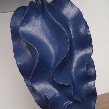 Modern Light Luxury Fabric Blue Color Painting Resin 1-Light Table Lamp