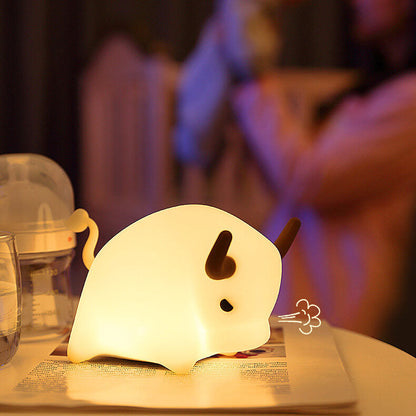 Animal Cow Silicone USB Timer Dimmable LED Night Light Table Lamp