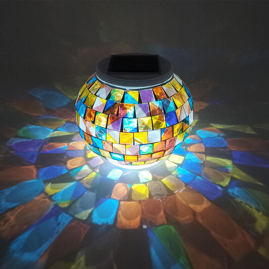 Tiffany Solar Waterproof ABS Mosaic Outdoor LED Lawn Light