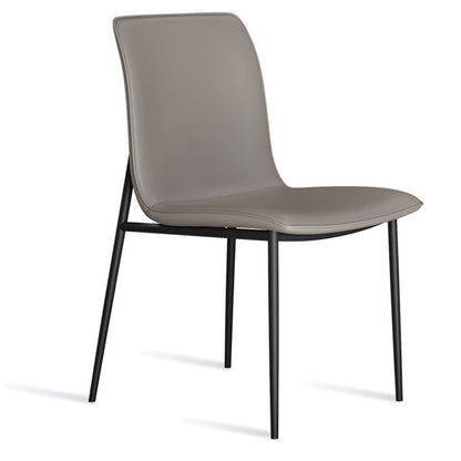 Modern Minimalist PU Leather Carbon Steel Sponge Square Dining Chair Backrest For Dining Room