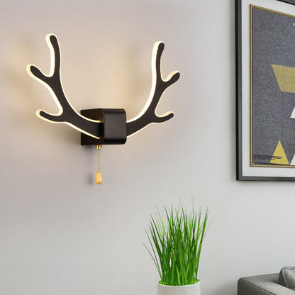 مصباح حائط LED بتصميم عصري من الأكريليك بتصميم إبداعي على شكل قرن الغزال 