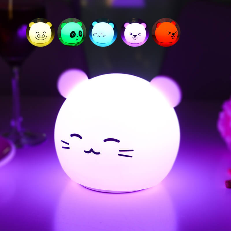 Cartoon Animal Colorful Silicone LED Night Light Table Lamp