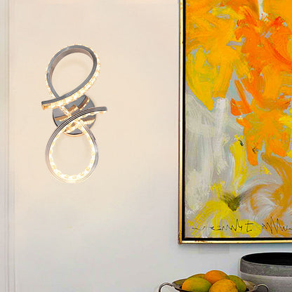 Contemporary Creative Strip Aluminum Crystal LED Wall Sconce Lamp For Living Room