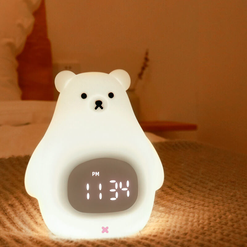Polar Bear Silicone Alarm Clock LED Night Light