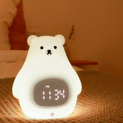 Polar Bear Silicone Alarm Clock LED Night Light