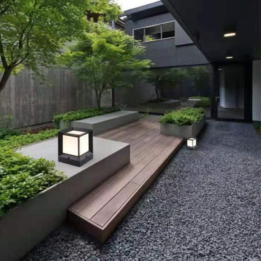 Modern Simple Solar Quadrupole Waterproof Outdoor Garden Column Post Head Light