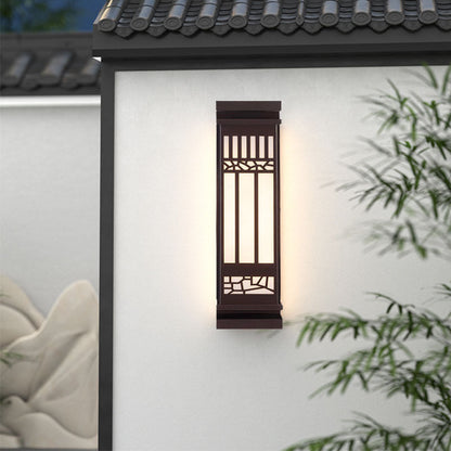 屋外用モダン中国風模造大理石長方形LED壁取り付け用燭台ランプ