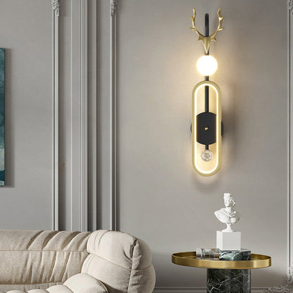 مصباح حائط LED دائري فاخر من Nordic Light بتصميم قرون الغزال 
