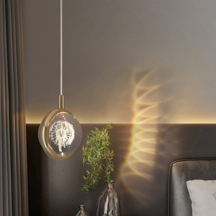مصباح LED معلق متعدد الأنماط على شكل كرة بلورية ثلاثية الأبعاد إبداعي 