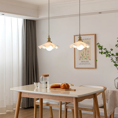 Contemporary Scandinavian Pod All Copper Glass 1-Light Pendant Light For Living Room