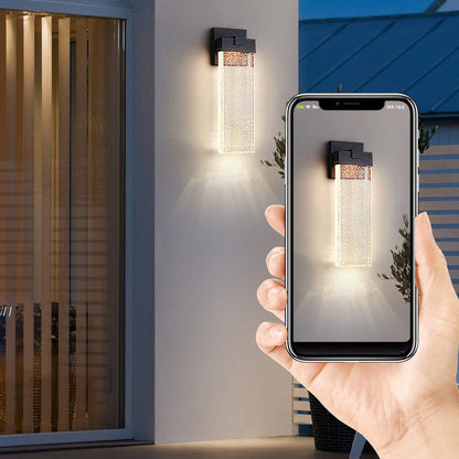 Modern Simplicity Waterproof Aluminum Crystal Rectangular LED Wall Sconce Lamp For Outdoor Patio