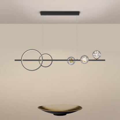 Modern Luxury Long Round Ring Full Sky Island Light LED Chandelier