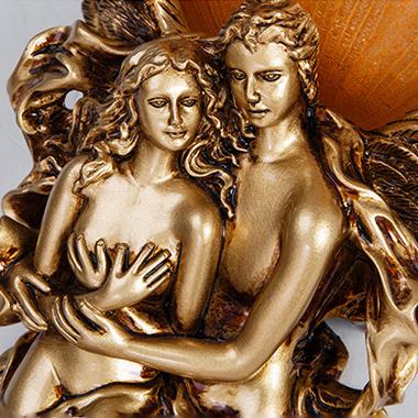 Creative Retro Resin Angels Hugging 1-Light Wall Sconce Lamp