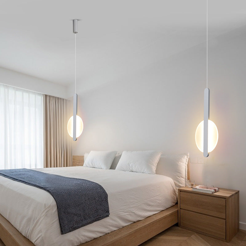 مصباح LED دائري نصف دائري من الأكريليك بتصميم بسيط وعصري، مناسب لجانب السرير 