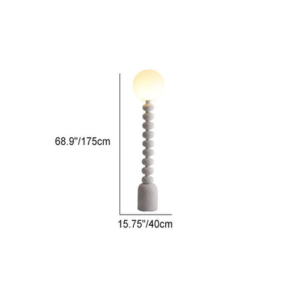Modern Wabi-sabi Resin Gourd Round Ball Acrylic 1-Light Standing Floor Lamp