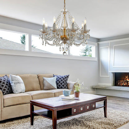 Modern European Style Crystal Pendant 8-Light Chandelier