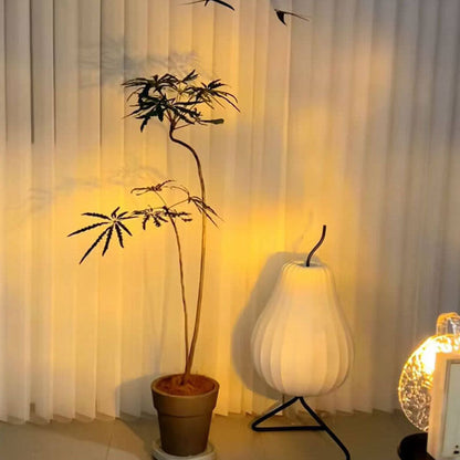 Modern Romantic Solid Wood Rotating Water Pattern LED Table Lamp