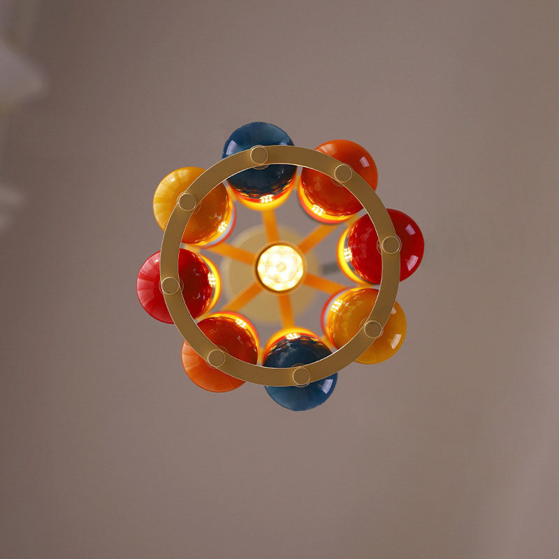 Contemporary Scandinavian Colorful Magic Bean Iron 1-Light Pendant Light For Living Room