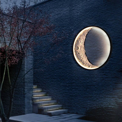 مصباح حائط LED دائري معدني من الراتنج بتصميم آرت ديكو عصري لغرفة النوم 