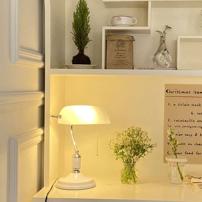 Modern Creative Milky White Glass 1-Light Bank Table Lamp