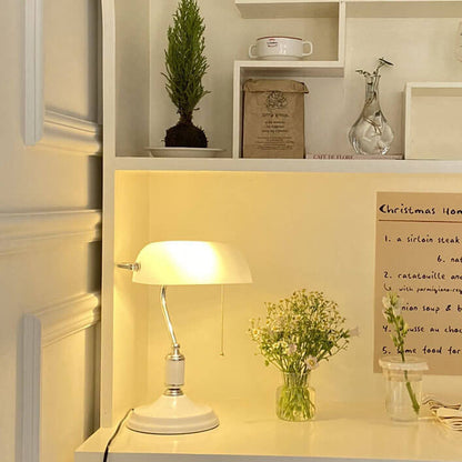 Modern Creative Milky White Glass 1-Light Bank Table Lamp