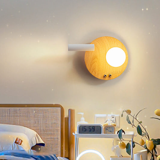مصباح حائط LED دائري مربع من الحديد بتصميم إبداعي إسكندنافي 
