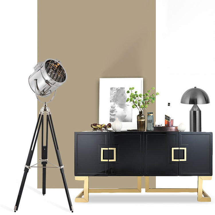 Industrial Simple Tripod Searchlight 1-Light Standing Floor Lamp