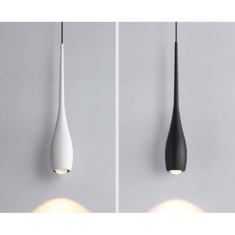 مصباح LED حديث بسيط بلون أسود وأبيض على شكل دمعة من الألومنيوم 
