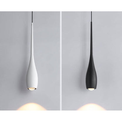 مصباح LED حديث بسيط بلون أسود وأبيض على شكل دمعة من الألومنيوم 
