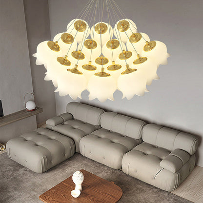 Traditional French Copper Plastic Lily Of The Valley Flower 7/13/19 Light Chandeliers For Dining Room