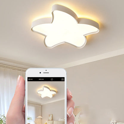 Modern Simplicity Iron Acrylic Star Shade LED Flush Mount Ceiling Light For Living Room