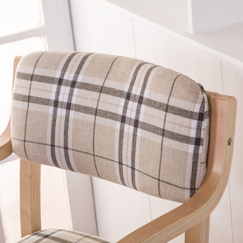 Contemporary Nordic Wood Cotton Linen Fabric PU Leather Velvet Sponge Square Dining Chair Backrest Armrest For Dining Room