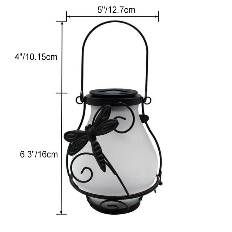 Solar Outdoor Glass Flame Oval Cage LED Courtyard Decorative Landscape Light