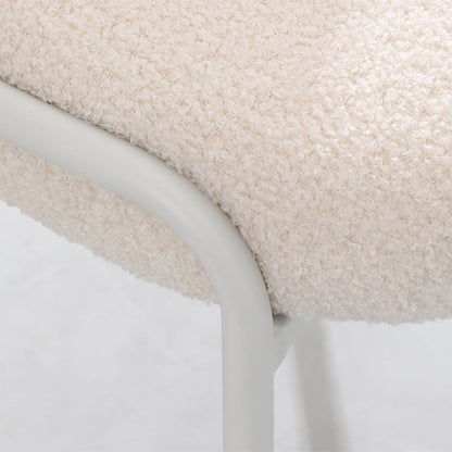 Contemporary Nordic Velvet Upholstered Metal Legs Vanity Stool Round Back For Bedroom