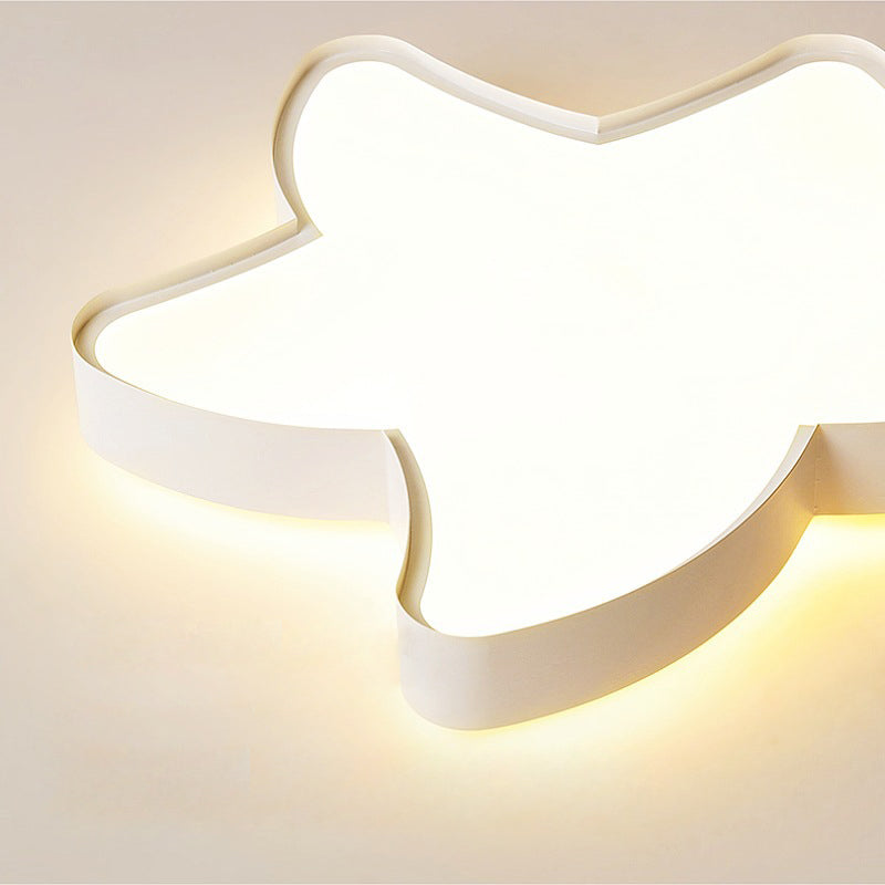 Modern Simplicity Iron Acrylic Star Shade LED Flush Mount Ceiling Light For Living Room