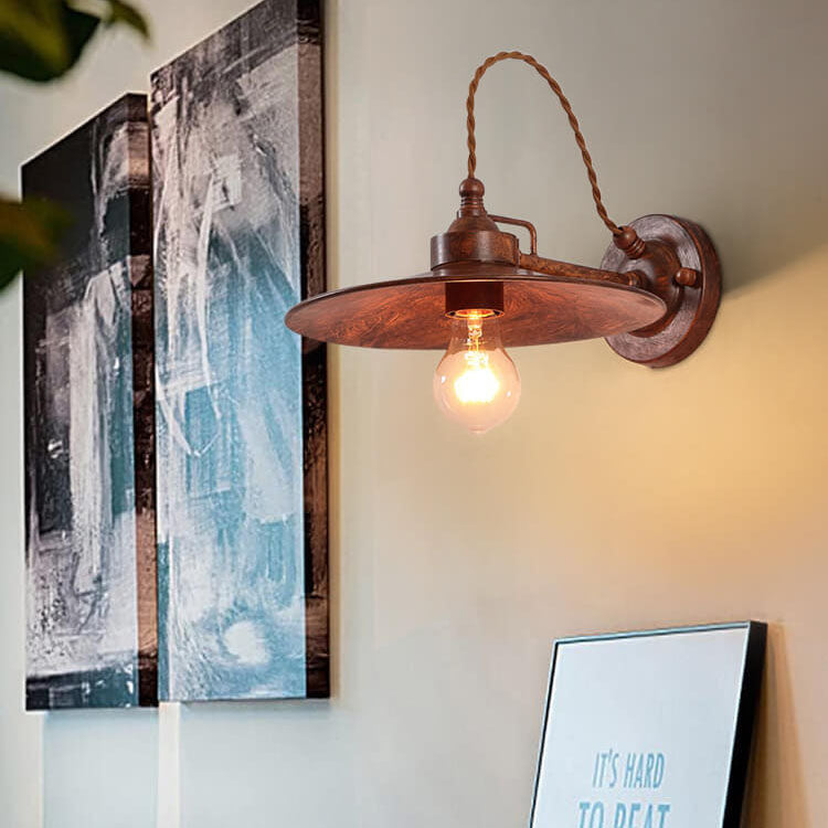 Contemporary Industrial Iron Discs 1- Light Wall Sconce Lamp For Living Room